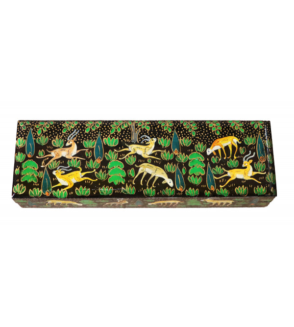 Paper Mache Pencil Box – 8x2.5 Inch (Assorted Colours & Design)