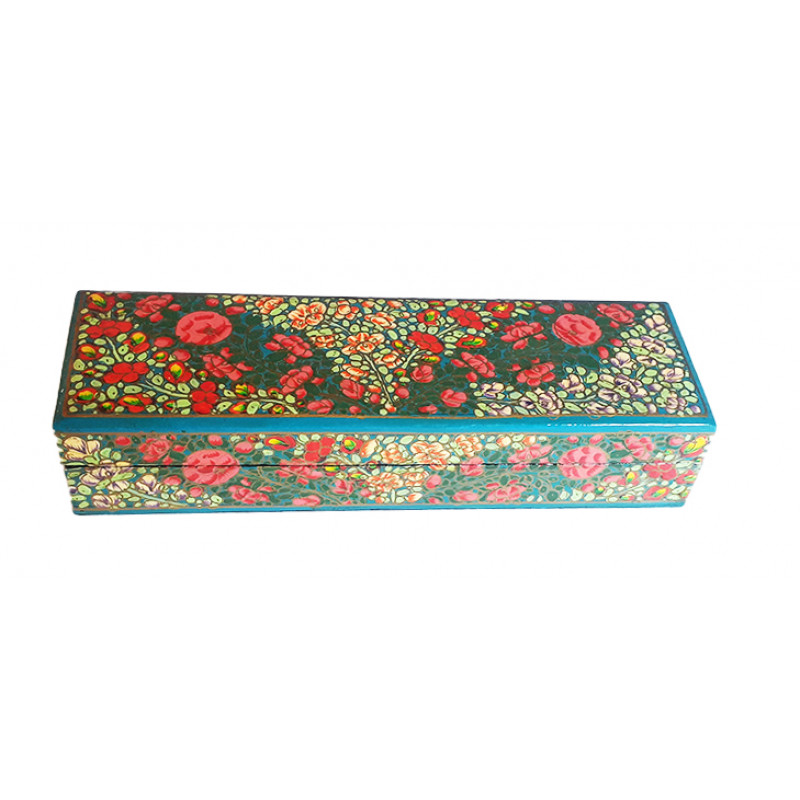 Paper Mache Pencil Box – 8x2.5 Inch (Assorted Colours & Design)