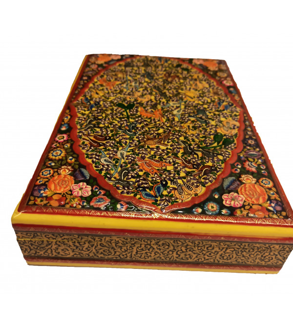 Hand crafted Papier Mache Box with Real Gold Painting
