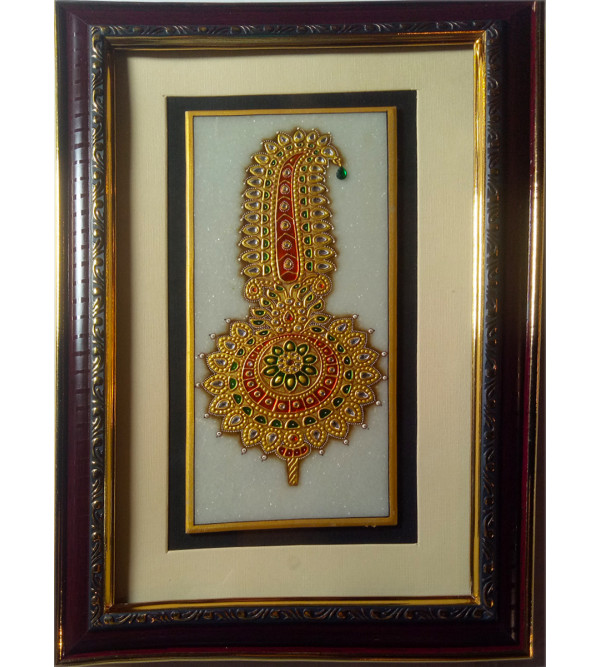 Marble Jewellery Painting Handcrafted With Gold Leaf Work