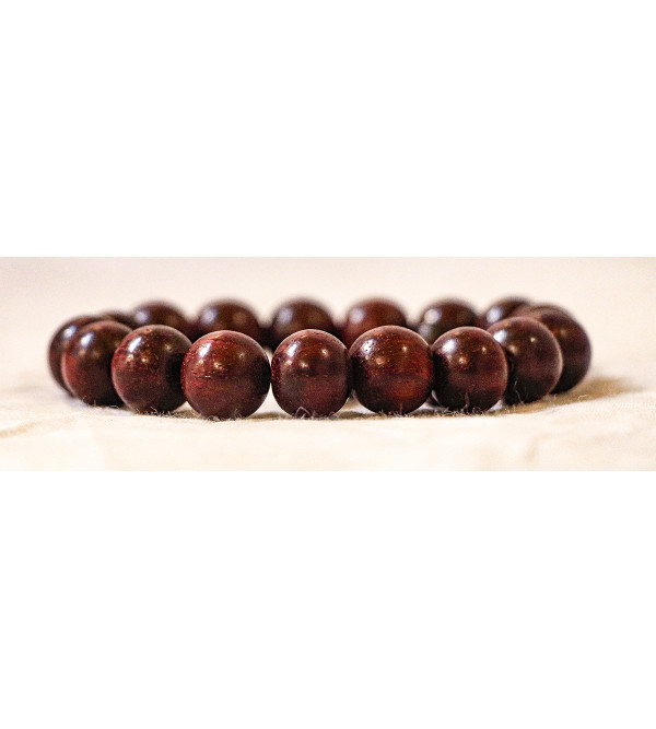 Red Sandalwood Bracelet (17–18 Beads | 12 MM)