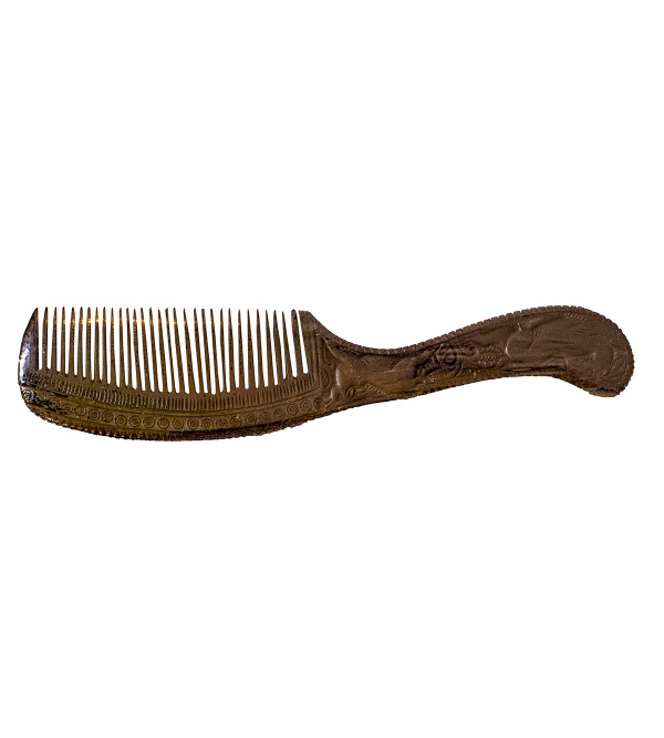 Red Sandal Comb Plain Carved 8 Inch 