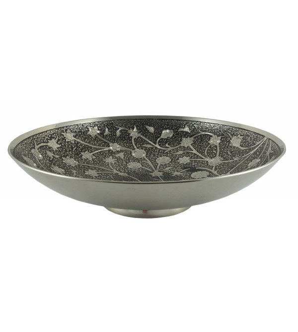 HANDICRAFT RAMPURI NICKEL PLATED BOWL 10 INCH 