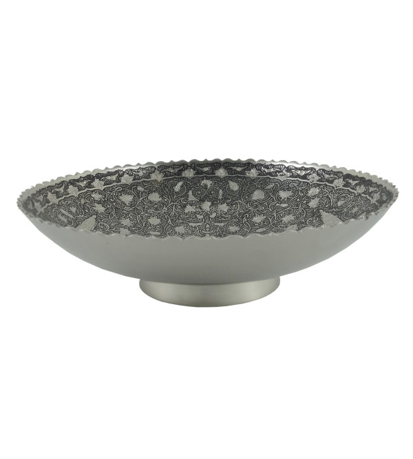 HANDICRAFT NICKEL PLATED BOWL 9 INCH 