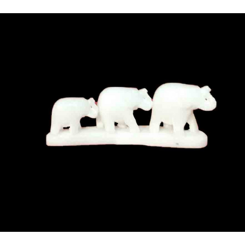 Marble Inlay Elephant Row Of 3 Size 2.5 Inch