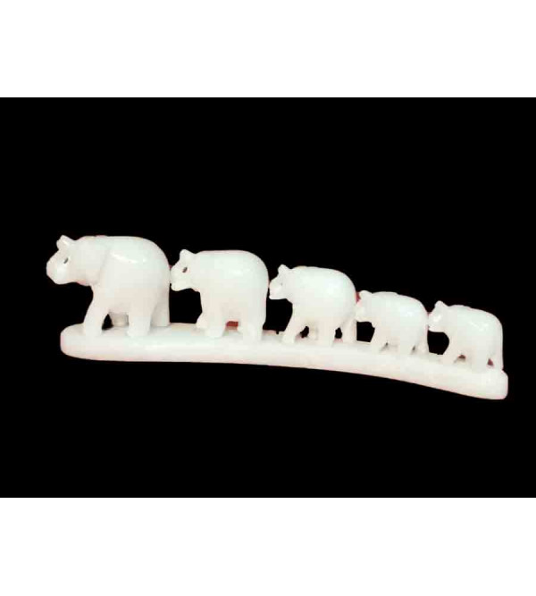 Marble Inlay Elephant Row Of 5 Size 3 Inch