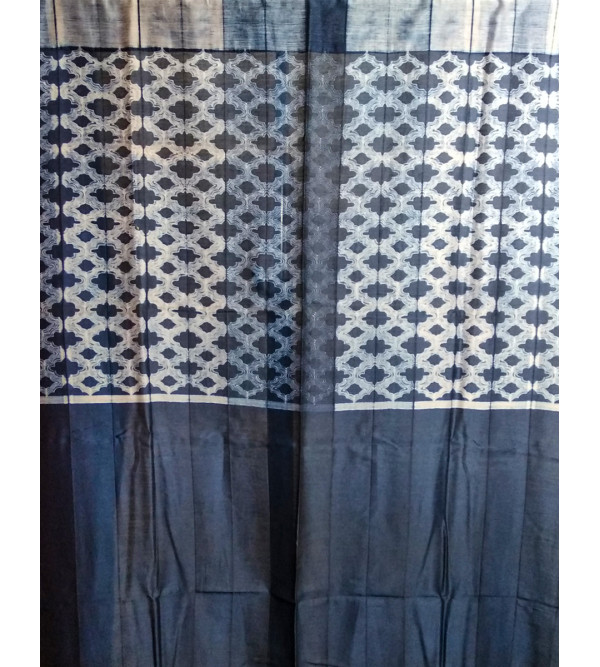 Printed Shibori Chenderi Handwoven Curtain Size 44x84 Inch 