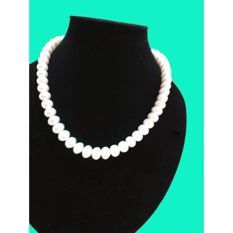 White Single Line Pearl Necklace
