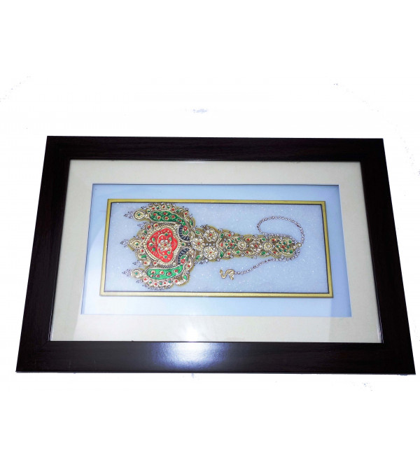 JEWELLERY PAINTING FRAMED 9x4 Inch glass framed