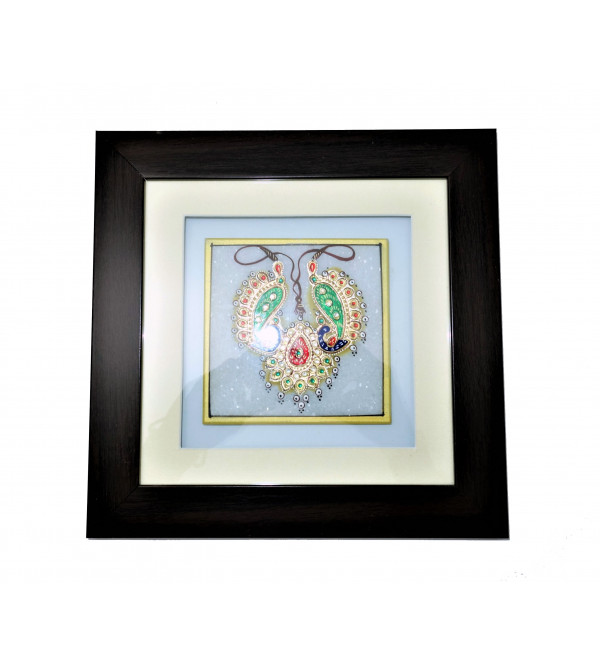JEWELLERY PAINTING FRAMED 4x4 Inch glass framed