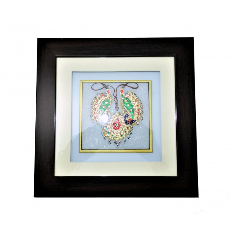 JEWELLERY PAINTING FRAMED 4x4 Inch glass framed