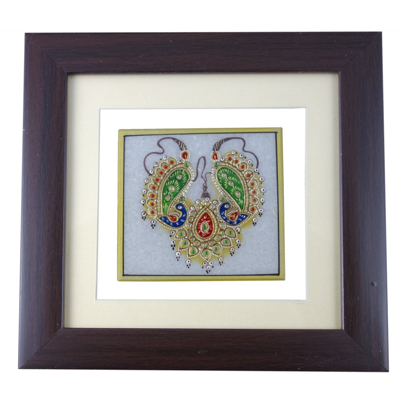 JEWELLERY PAINTING FRAMED 4x4 Inch glass framed