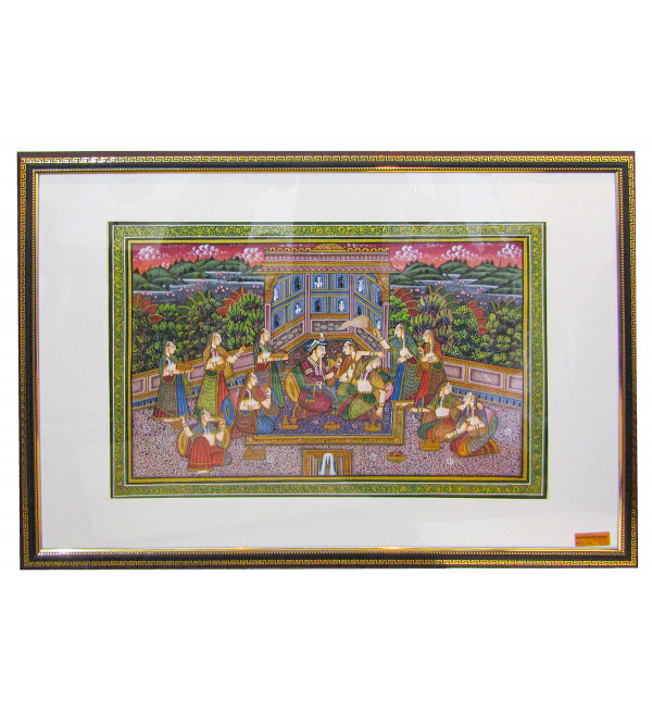Cotton Painting Size  30 X42  Inch Framed Fabric Colour