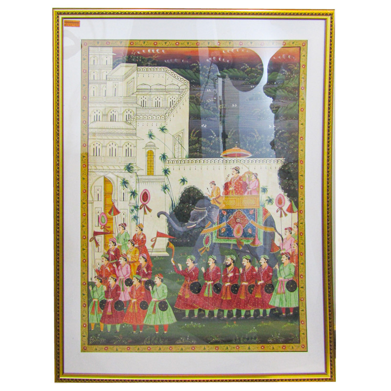 Cotton Painting Size  55X42 Inch Framed Fabric Colour