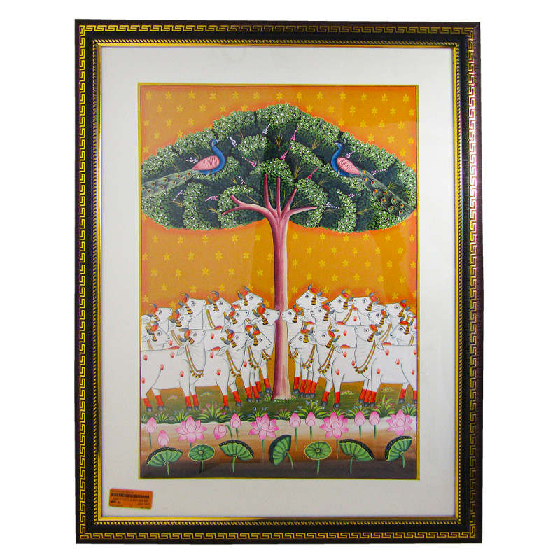 Cotton Painting Size  29X23 Inch Framed Fabric Colour