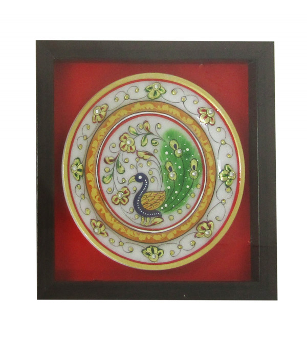 Marble 24KT Gold Leaf With Frame Plate 12X12 Inch