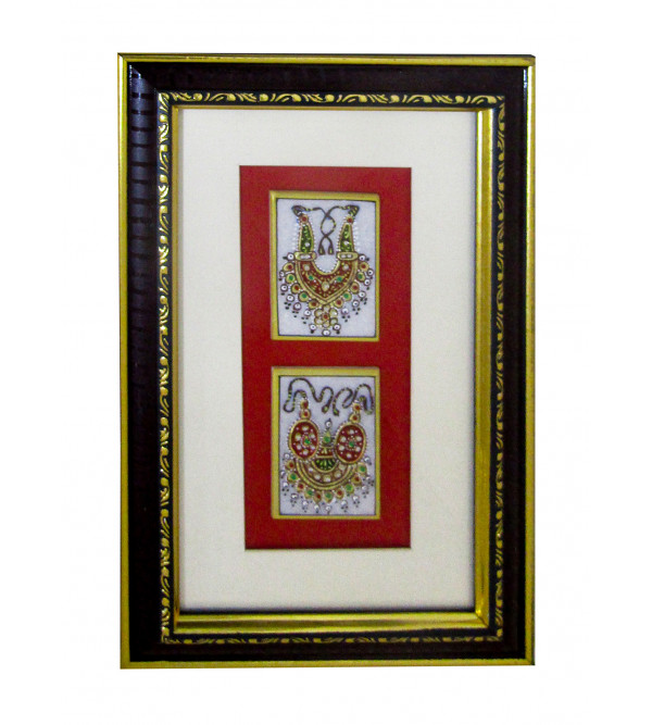 Marble Tile Jewellary Painting With Frame 2PC Set 2X3 Inch