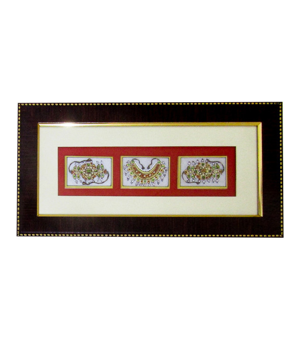Marble Tile Jewellary Painting With Frame 2PC Set 2X3 Inch