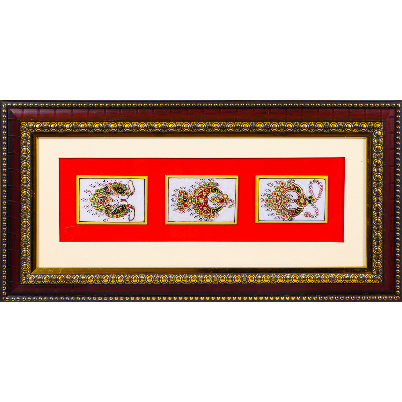 Marble Tile Jewellary Painting With Frame 2X3 Inch