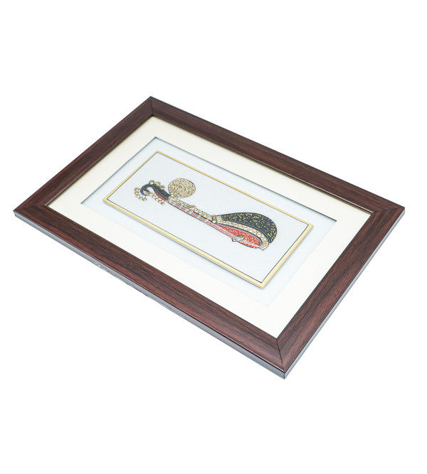 Marble Plate Musc Painting Framed  9 X4 Inch 