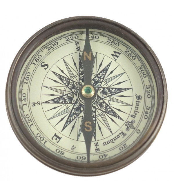 HANDICRAFT SAND TIMER COMPASS WITH BRASS FRAME 3 INCH 