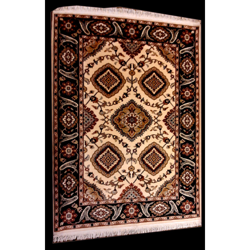 Jaipur  Woolen Hand Knotted carpet Size 7.4 ft. x5.4 ft.