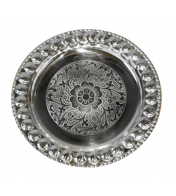 Silver Plated Bowl & Tray with Spoon – 3 PCS Set