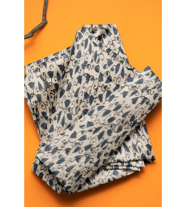Tussar Silk Hand Printed Fabric (P.M)