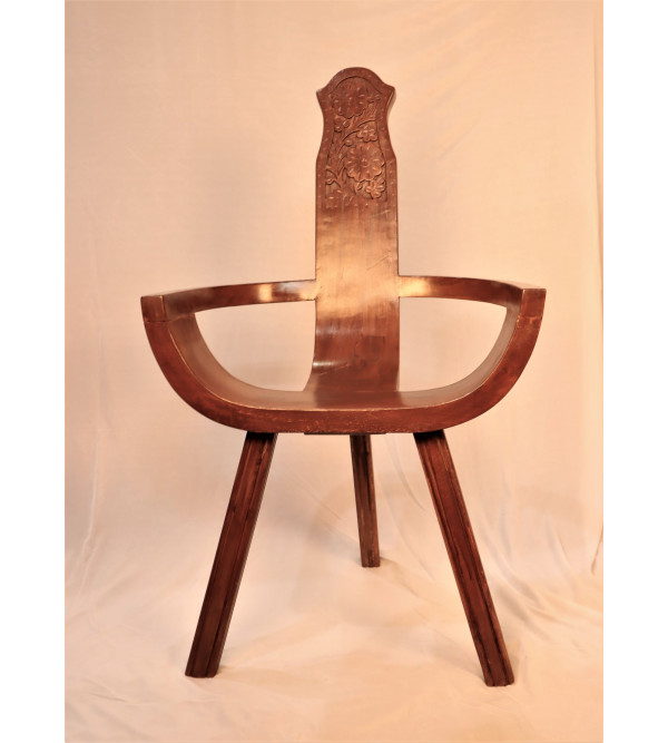 Sheesham Wood Three Leg Chair with Arm