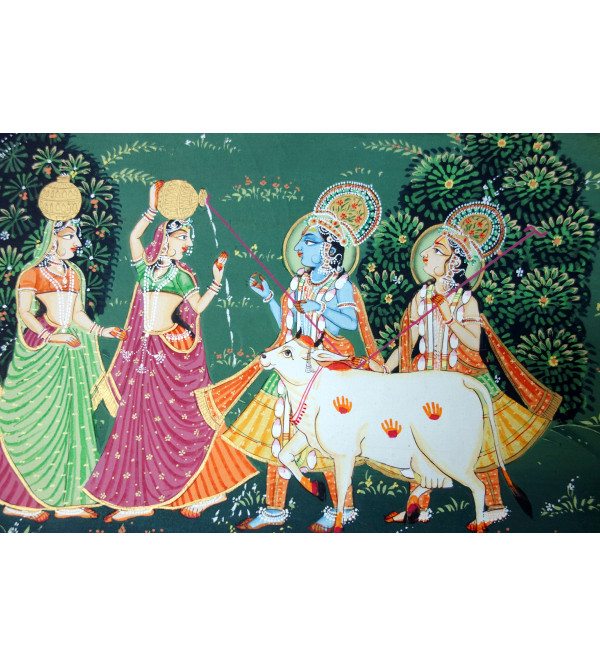  Traditional Radha Krishna Handmade Painting