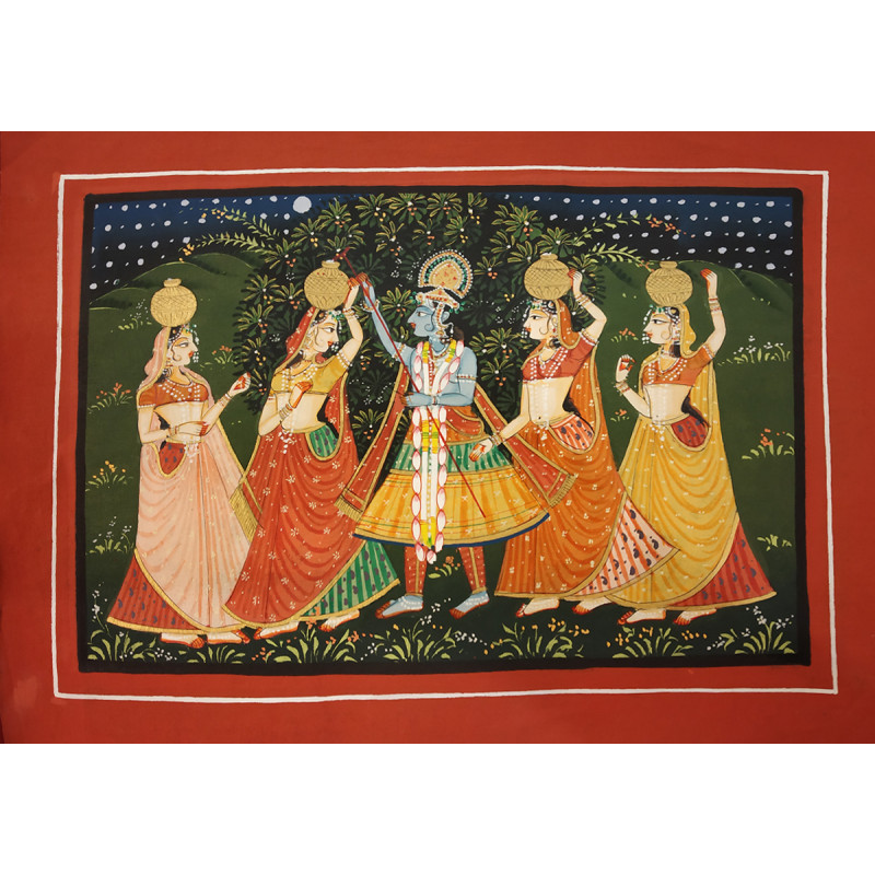 Traditional Radha Krishn Handmade Painting