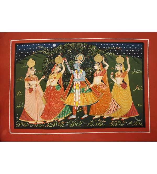 Traditional Radha Krishn Handmade Painting