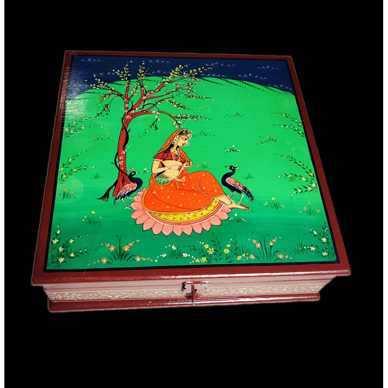 Wooden box Jaipuri work Assorted Designs and Colors 