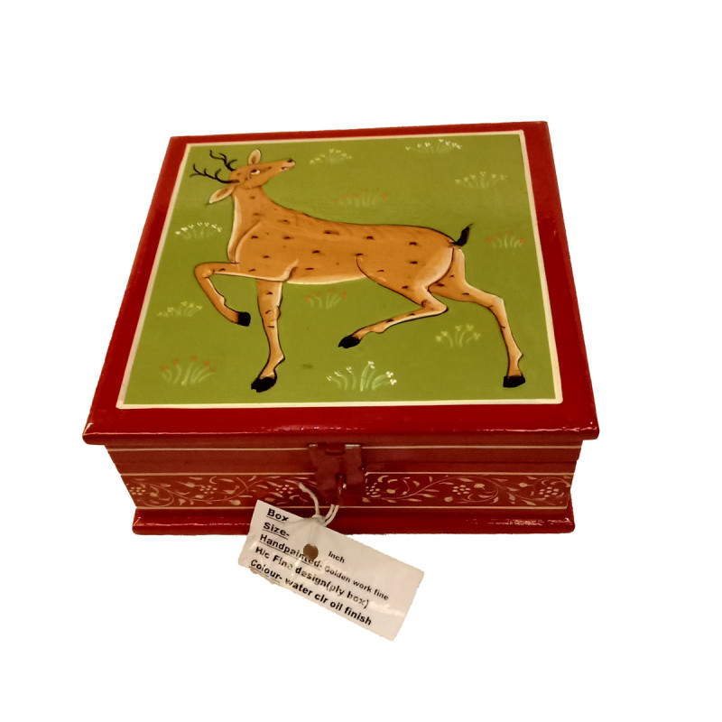 Wooden Hand Painted Box Size 6X6 Inches