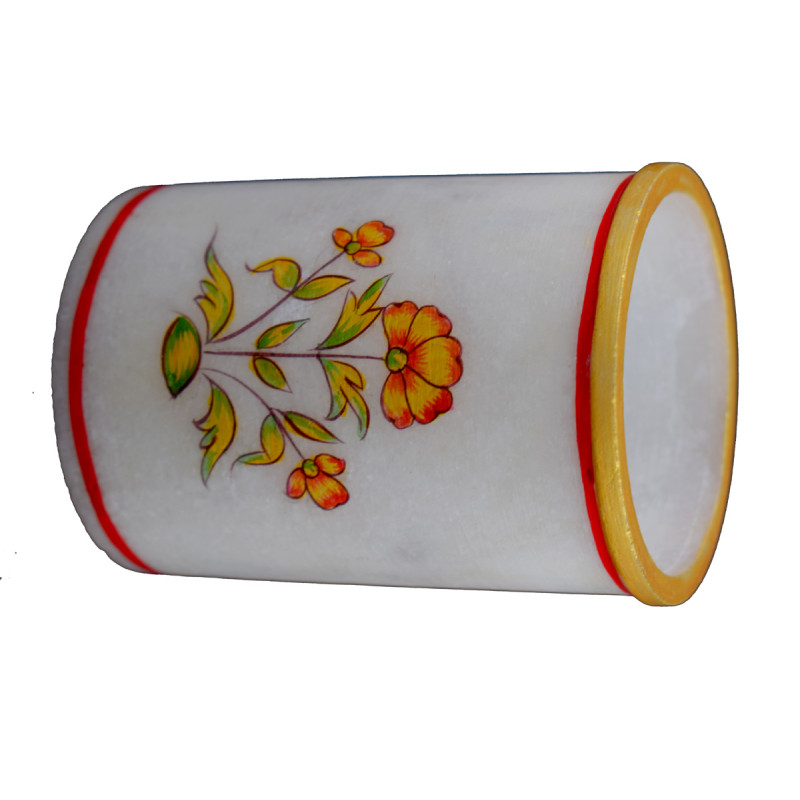 PEN STAND MARBLE INLAY   round