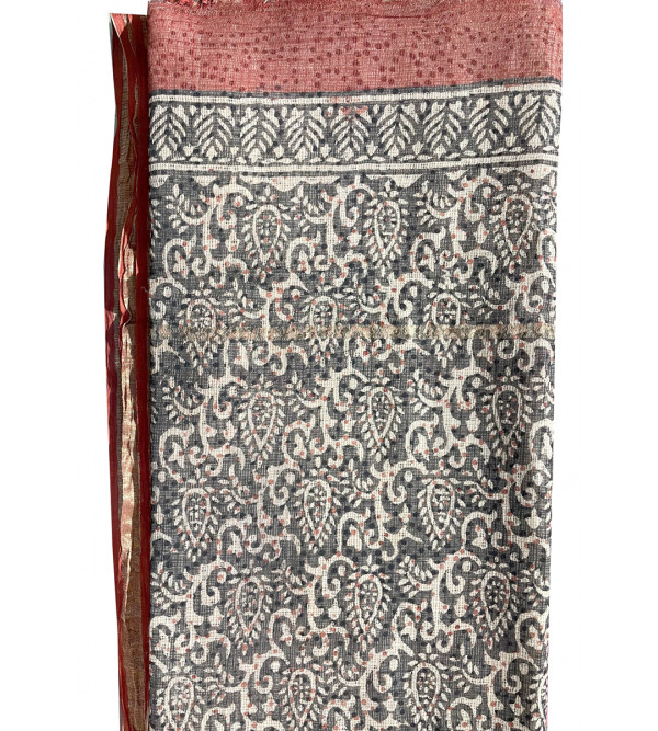 Kotta Cotton Printed Saree West Bengal  6.50 Mtrs