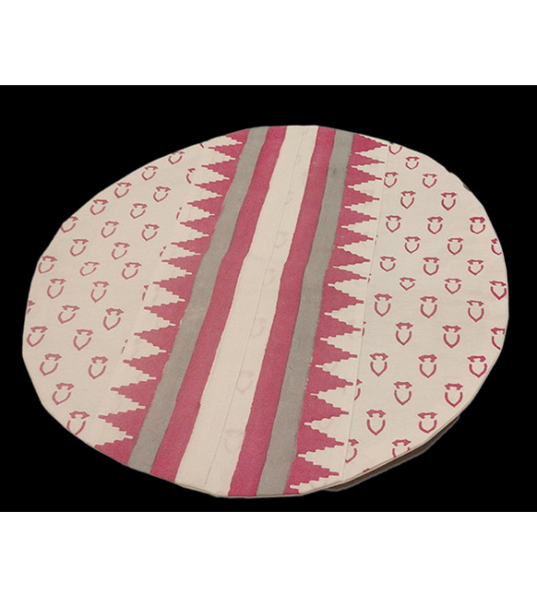 16X16 ROUND HAND BLOCK PRINT CUSHION COVER