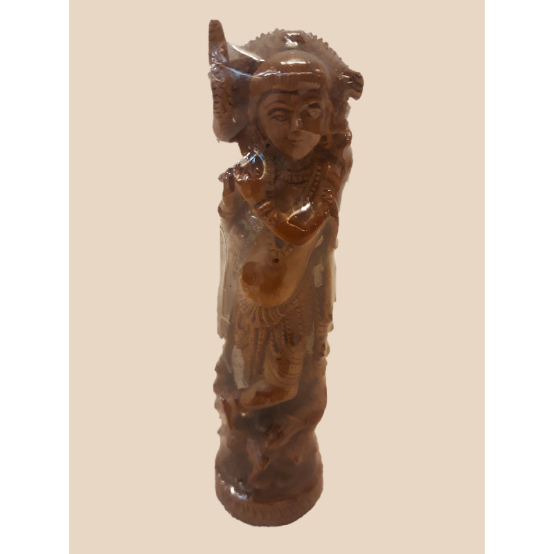 Sandalwood Handcrafted Carved Standing Lord Krishna Figure
