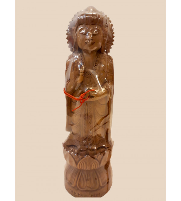 Sandalwood Handcrafted Standing Lord Buddha 