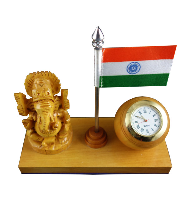 GANESHA WITH WATCH kadam wood