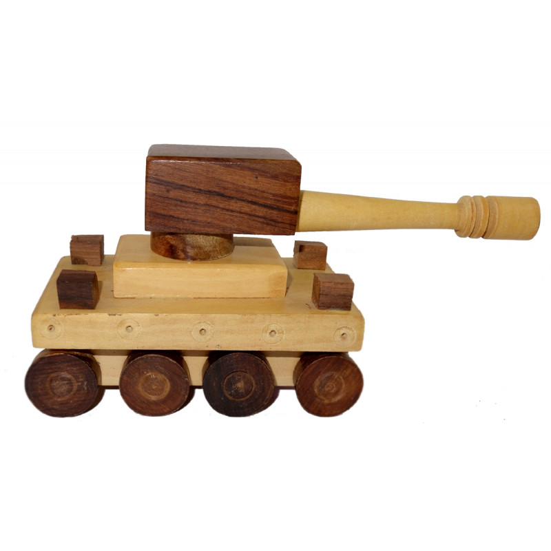 HANDICRAFT WOODEN TOYS TANK 6x2.5x2.5 INCH 