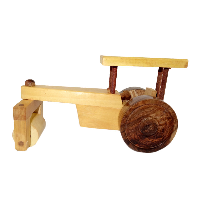 HANDICRAFT WOODEN TOYS ROAD ROLLER 8x2.5x2.5 INCH 