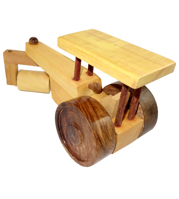 HANDICRAFT WOODEN TOYS ROAD ROLLER 8x2.5x2.5 INCH 