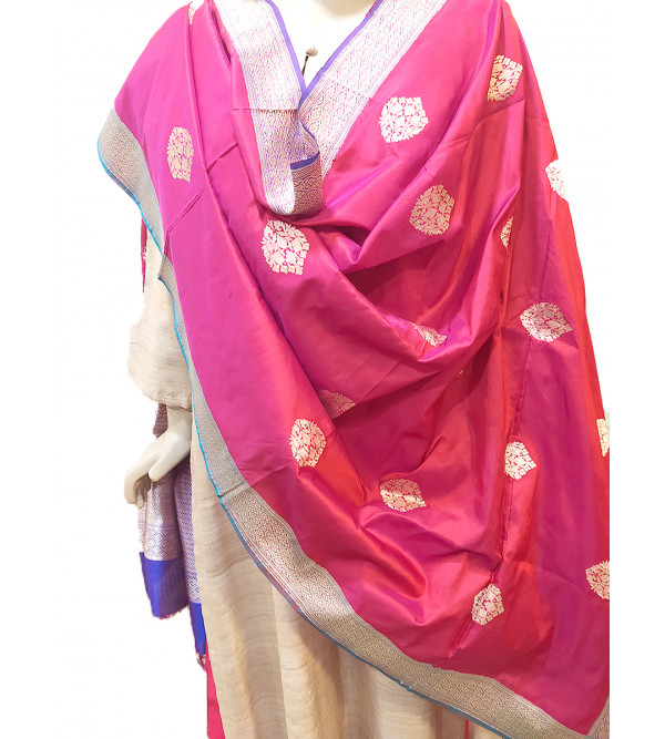 DUPATTA PURE BANARAS SILK 90X36 KADWA BOOTI