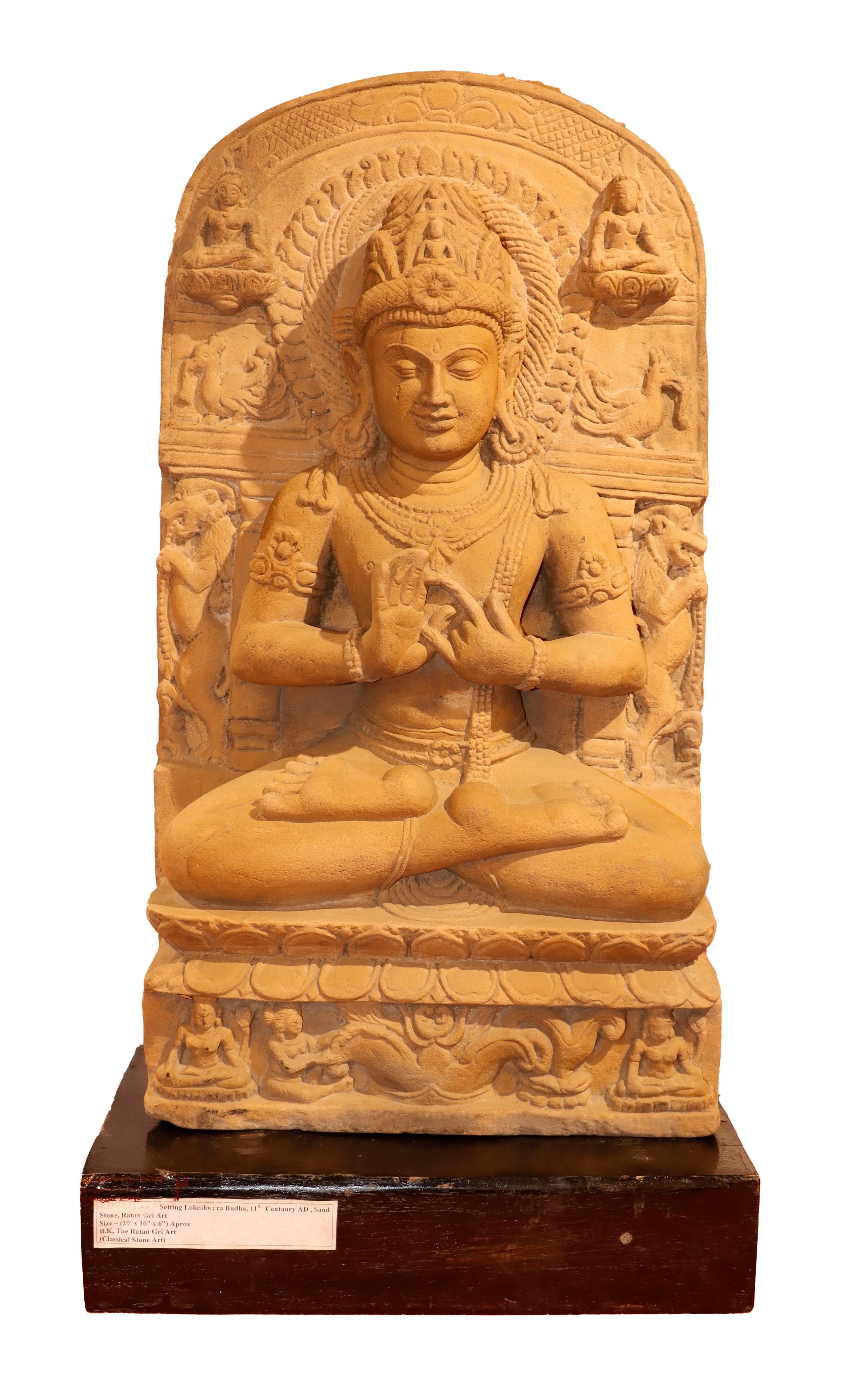 Buddha Lokeshwara Sand Stone 29x16x6 Inch