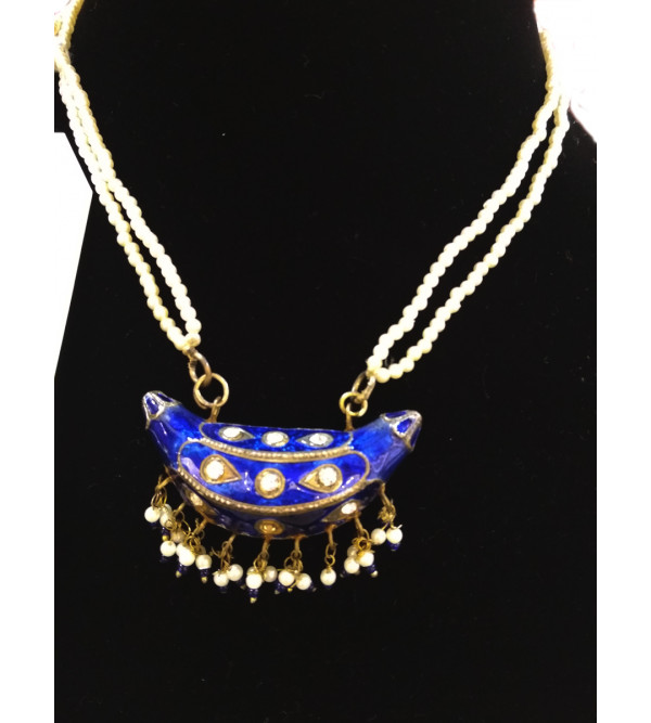 Enamelled Kundan Silver Necklace