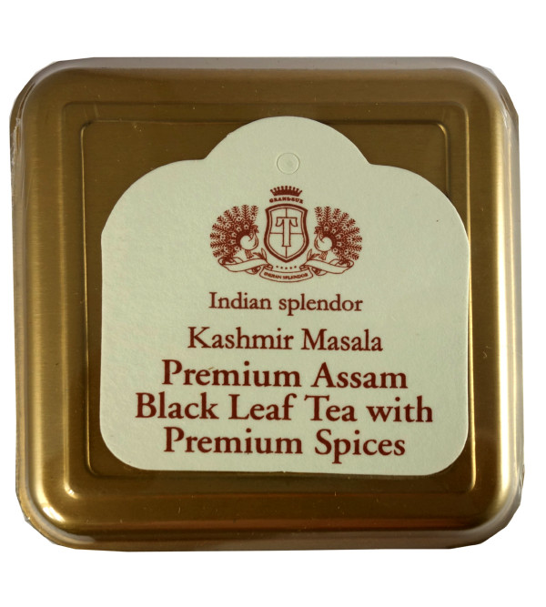 PREMIUM ASSAM BLACK LEAF TEA WITH PREMIUM SPICES  125 GM ASSORTED METAL CADDY