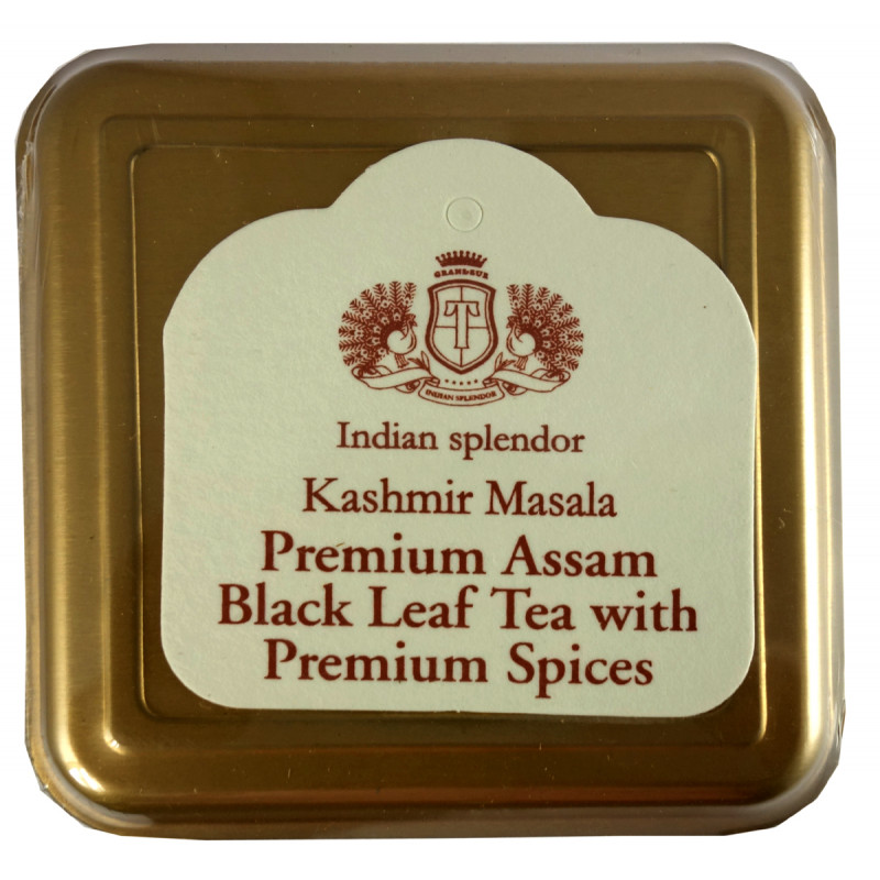 PREMIUM ASSAM BLACK LEAF TEA WITH PREMIUM SPICES  125 GM ASSORTED METAL CADDY