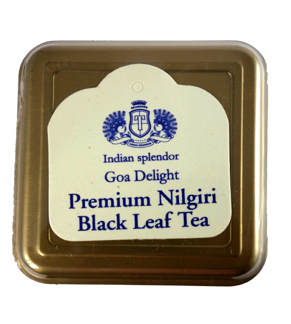 PREMIUM NILGIRI BLACK LEAF TEA 125 GM ASSORTED METAL CADDY