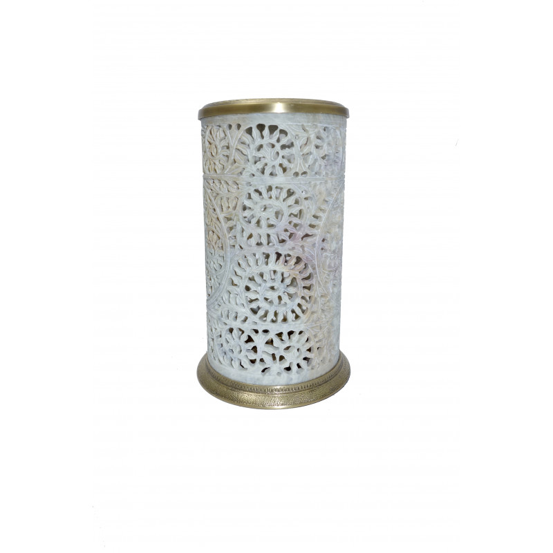 CANDLE STAND SOAP STONE  8 inch